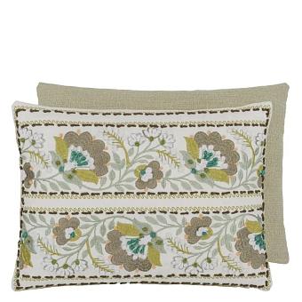 Подушка CCDG1593, Enamel Flower Embroidered Cotton, Celadon, Designers Guild 40 x 30см 