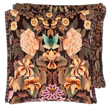 CCDG1386, Ikebana Damask Velvet, Chocolate, Designers Guild